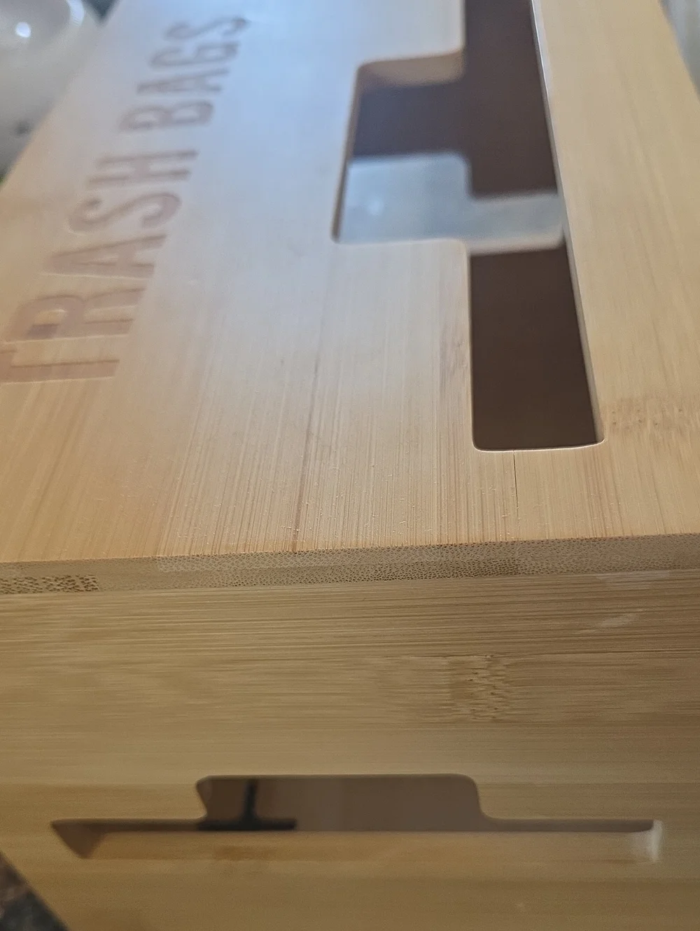 Bamboo Wood Trash Bag Box